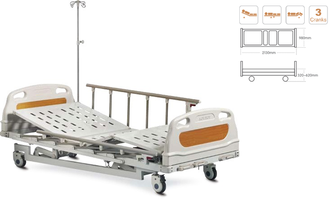Giường bệnh 3 Tay Quay - Thấp ALK06 - A328L
